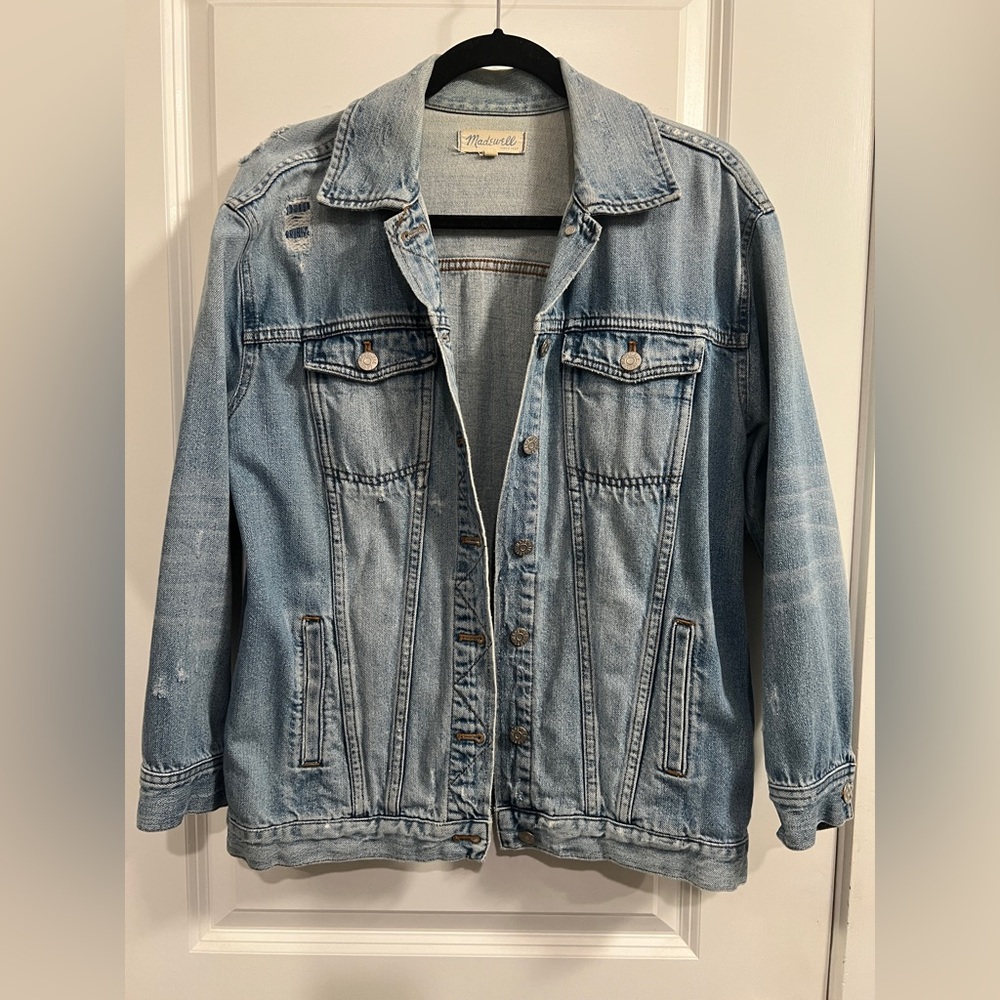 Madewell Ripped Denim Jean Oversized Jacket